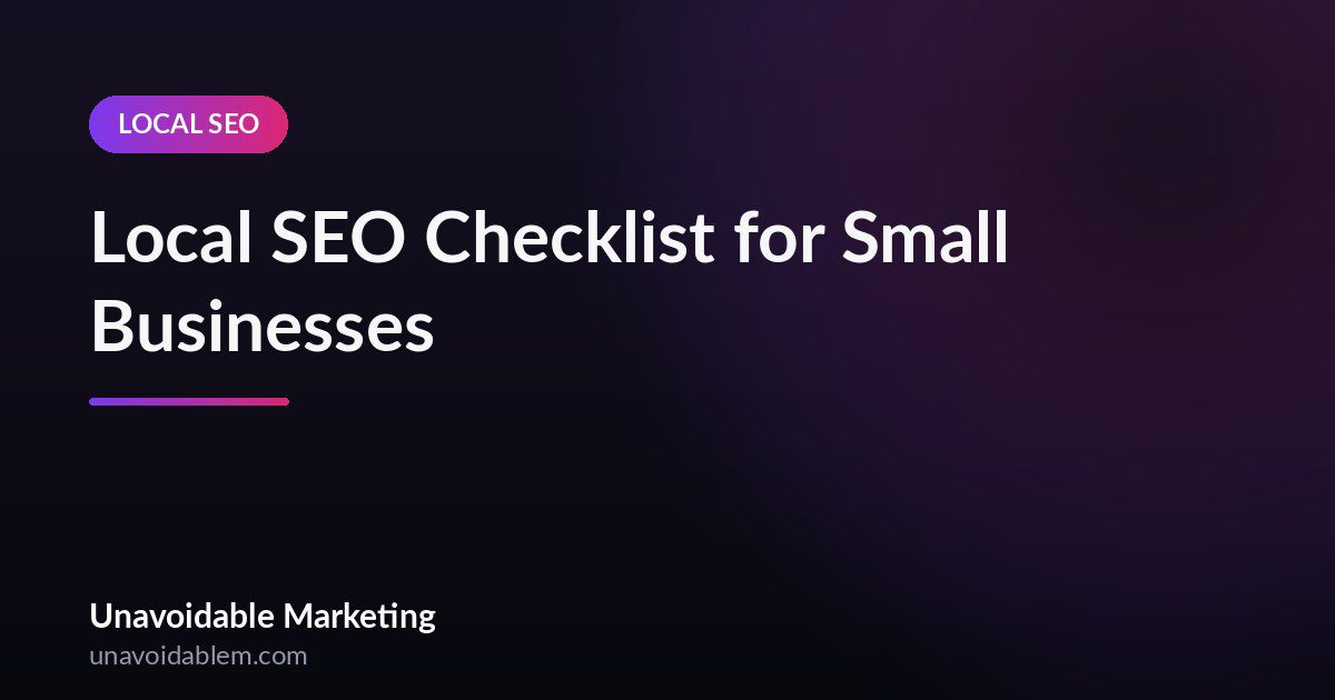 Local SEO checklist for small businesses