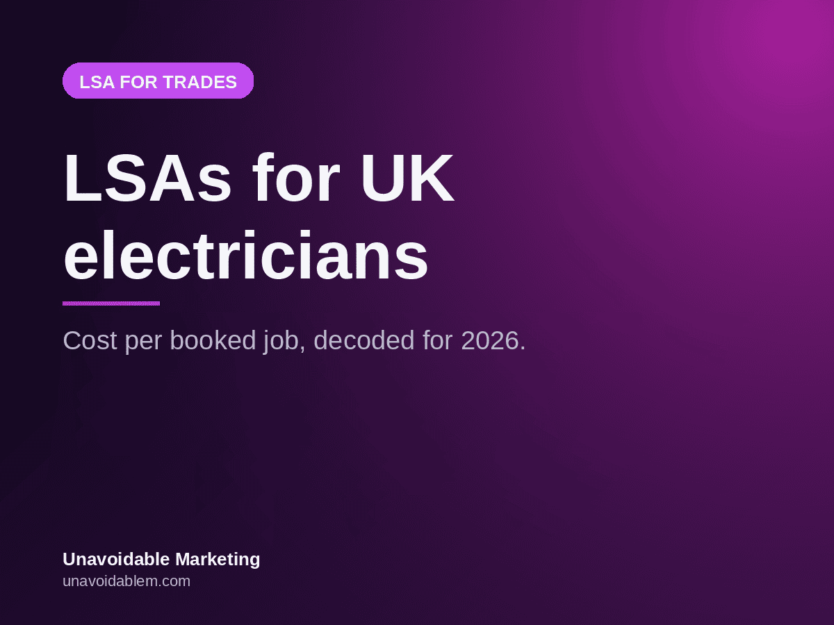 Unavoidable Marketing header - LSAs for UK electricians